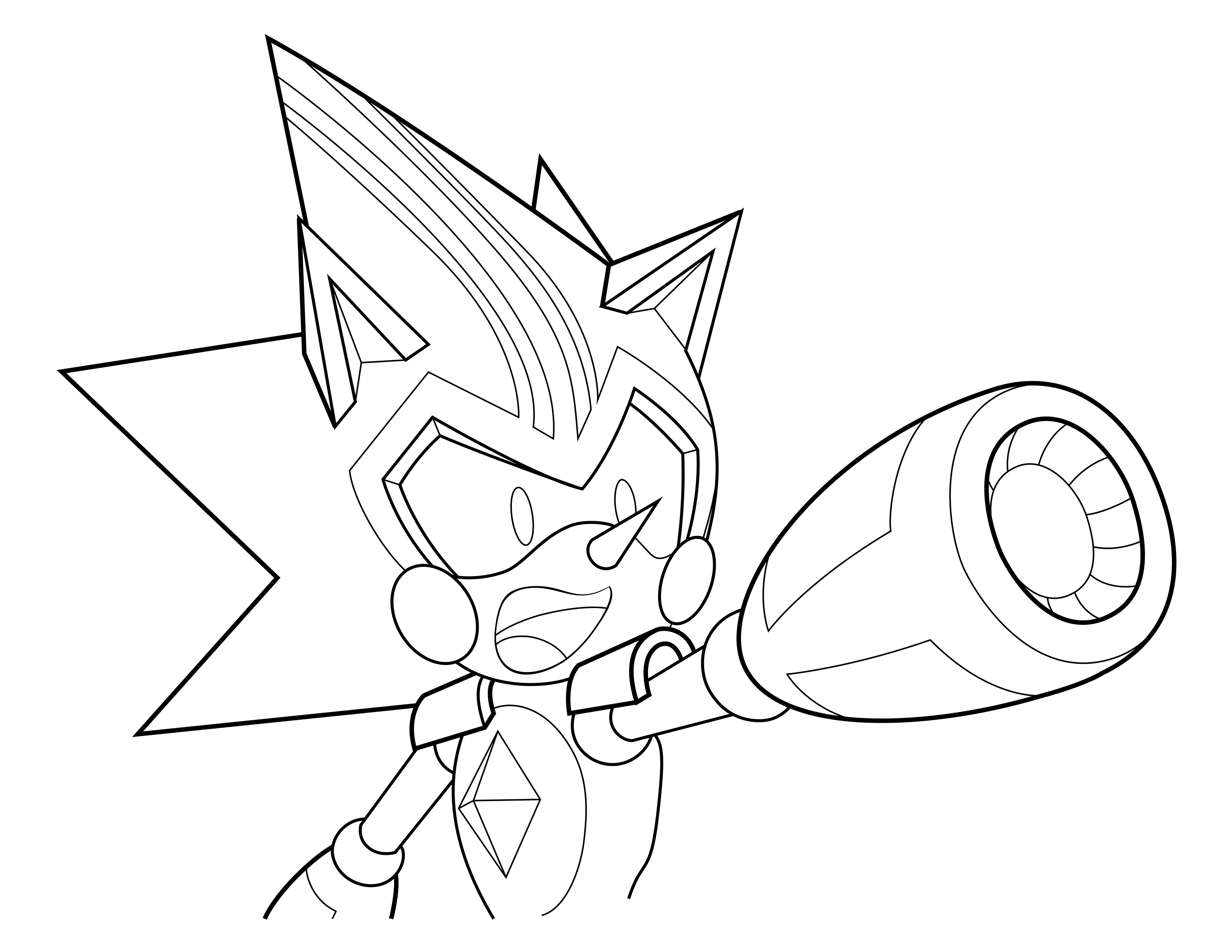 coloring page 6 - Shard the Metal Sonic by Xaolin26 on DeviantArt