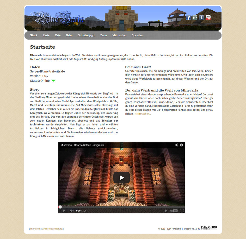 Minevaria Website 2.1 by RoqqR
