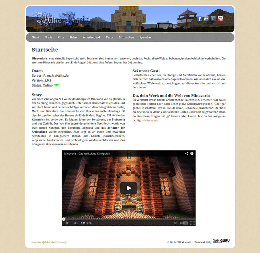 Minevaria Website 2.1 by RoqqR
