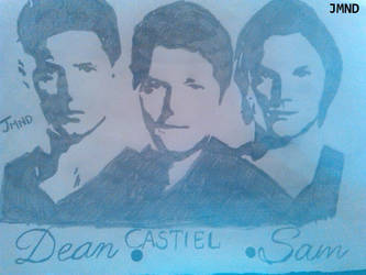 My drawings Of Supernatural Dean, Castiel, Sam