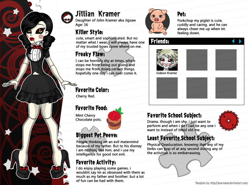 Monster High OC Jillian Kramer Bio