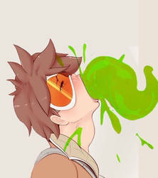 Tracer being taken over by a slime