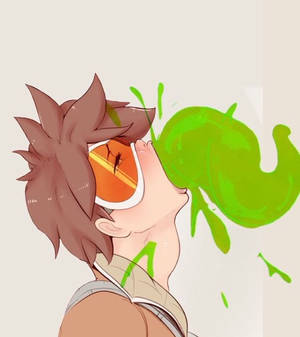 Tracer being taken over by a slime