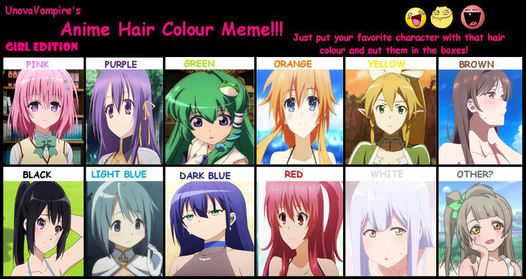 Anime Hair Colour MemeI (Girl Edition)