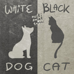 White Dog - Black Cat Animated Gif