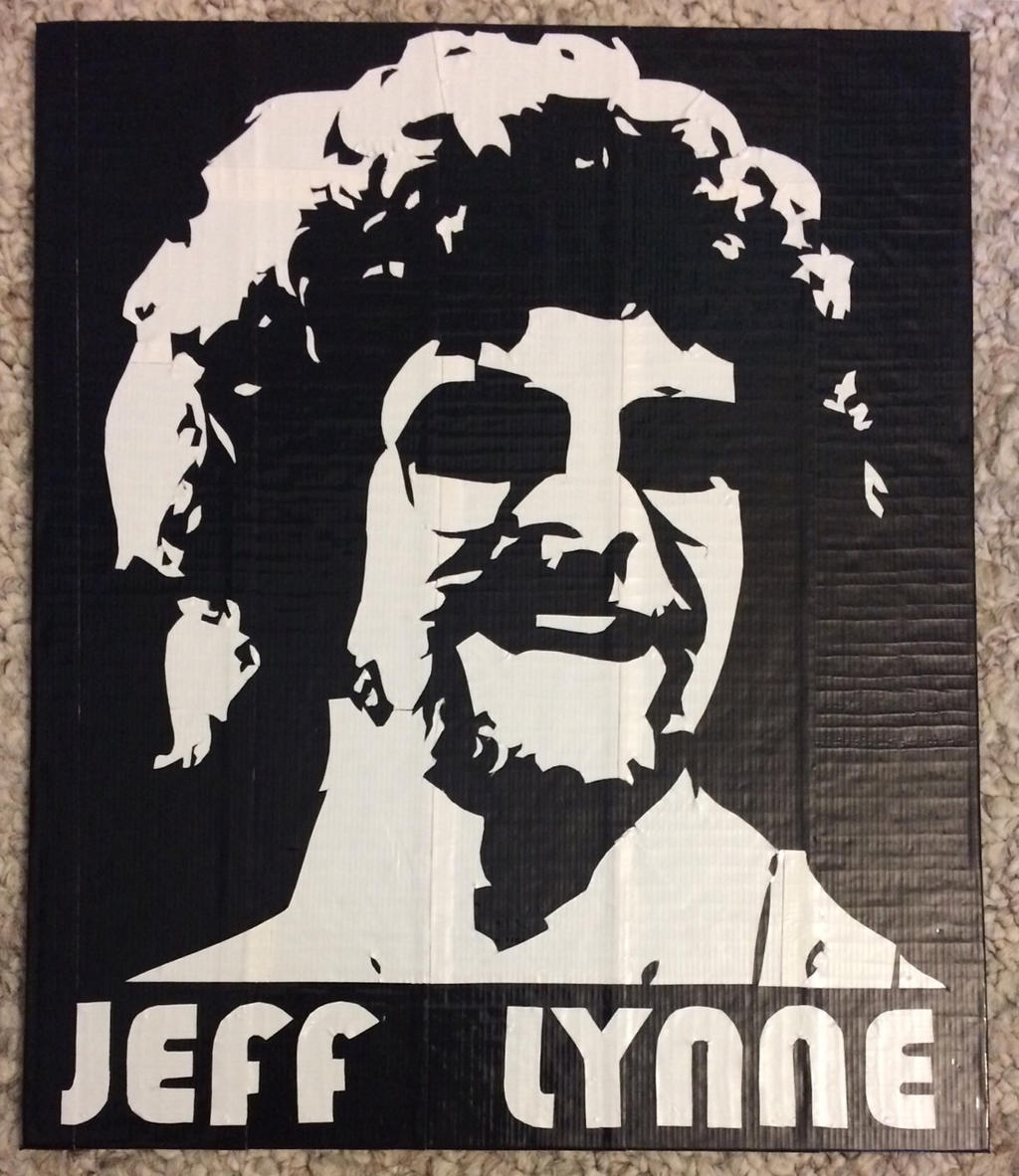 Jeff Lynne two color portrait (duct tape)