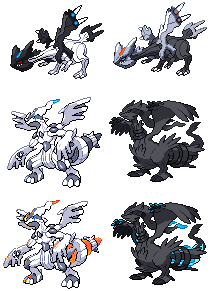 CMGee on X: Zekrom and Reshiram split right down the middle. Shiny and  normal variants.  / X