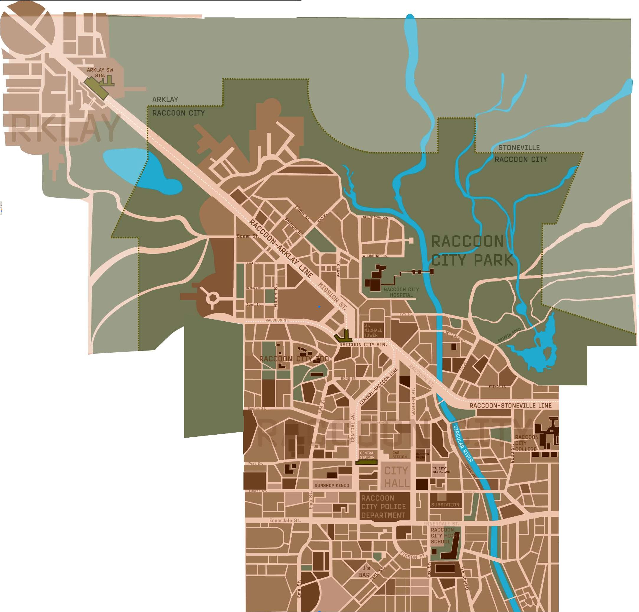 Map of Raccoon City