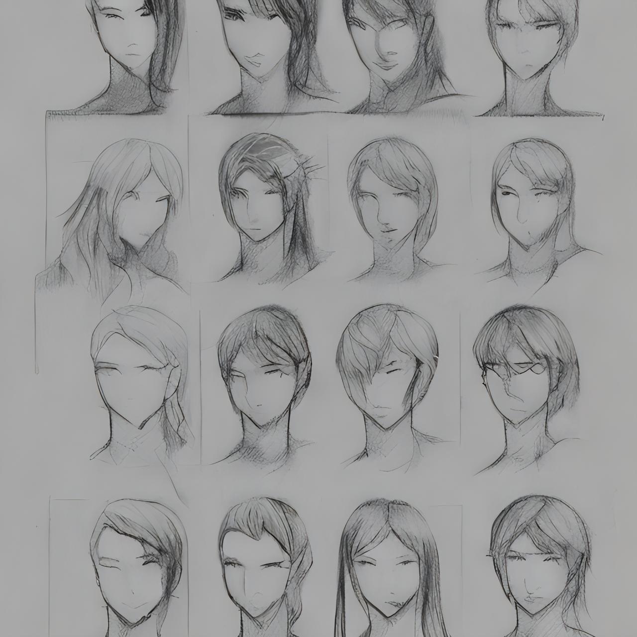 Manga boy/man hair reference sheet I by StyrbjornAndersson on DeviantArt