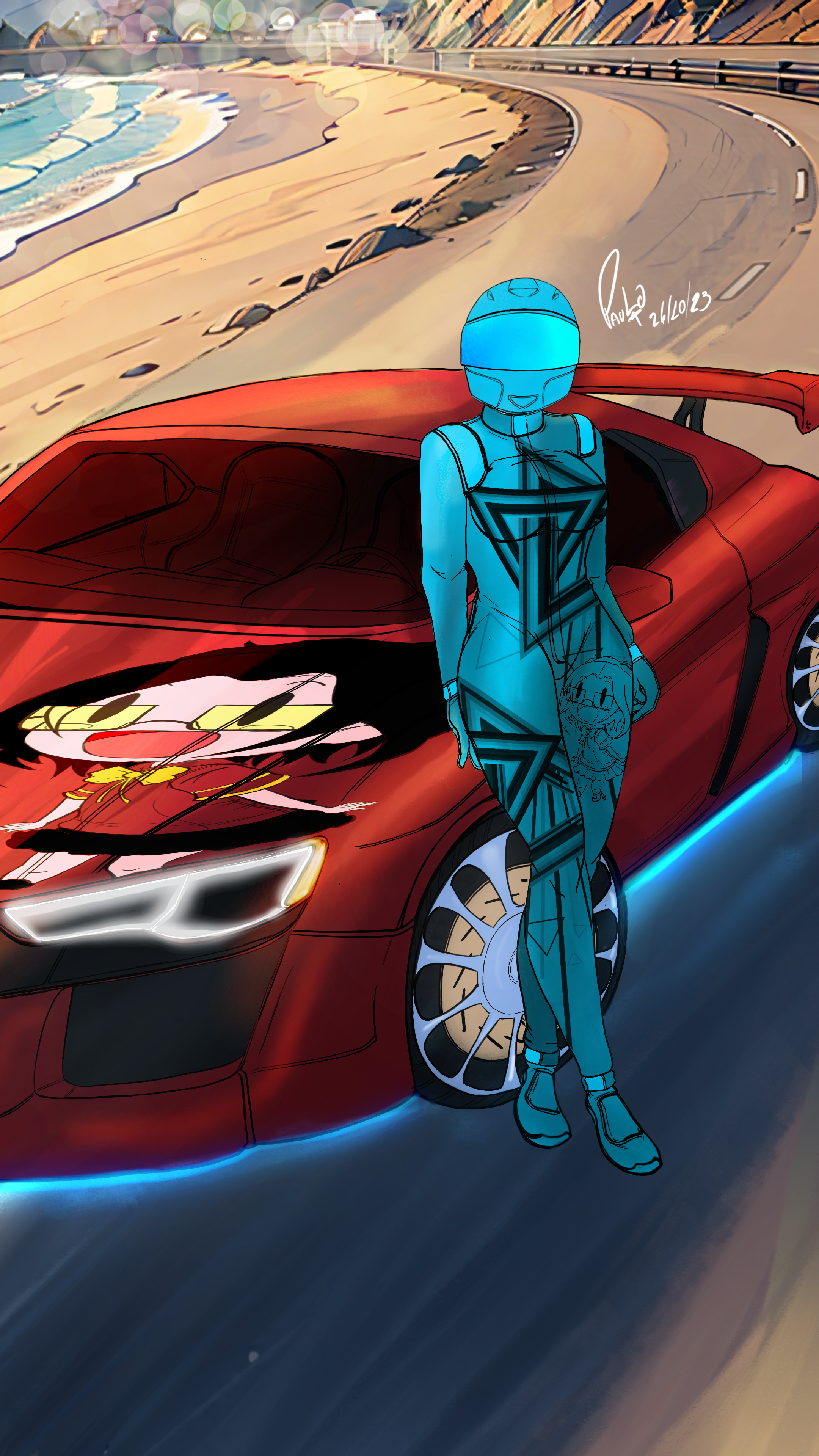 Female Racer Cosplay Racer Girl ( colorful with helmet) by seta4u on DeviantArt