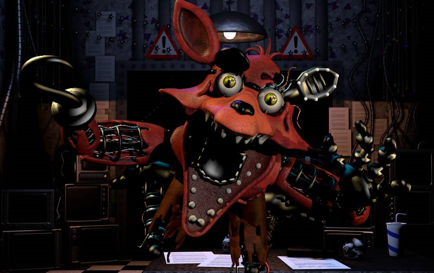 Five Nights at Freddy's 2 - Withered Foxy JUMPSCARE!!! 