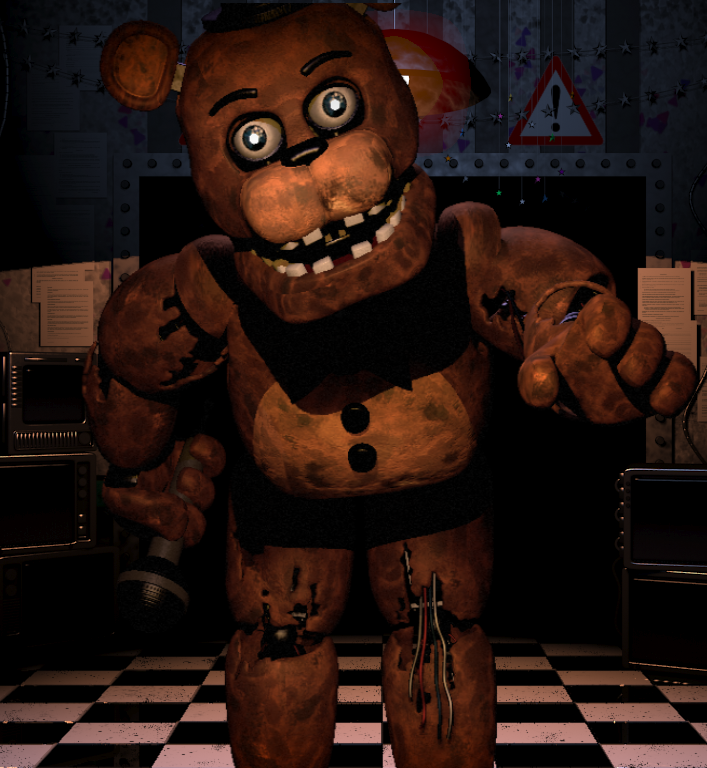 Original Freddy in Withered Freddy's pose — Weasyl