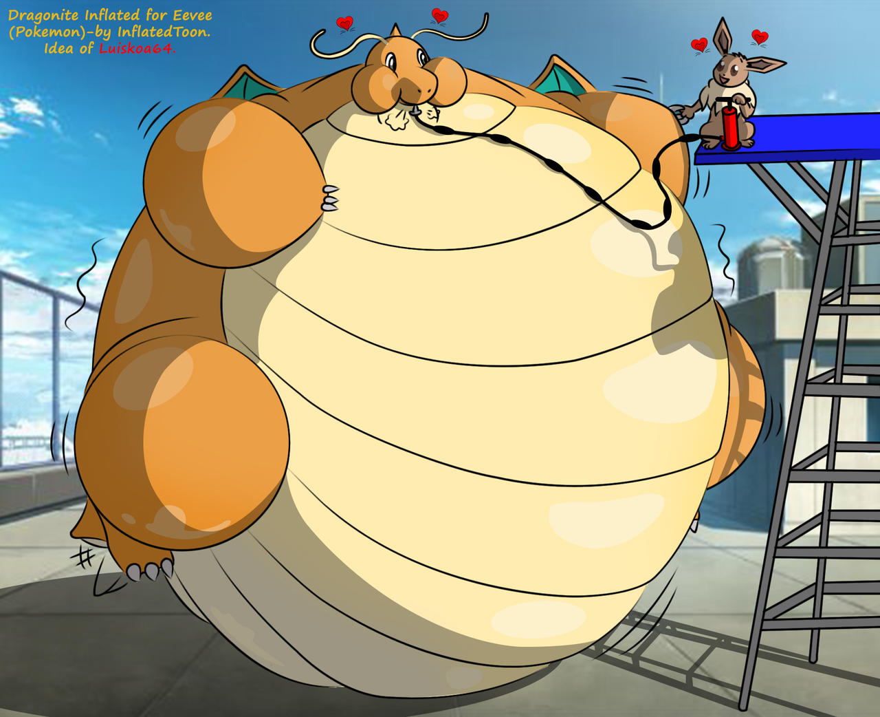 Eevee Inflation Dragonite Inflated for Eevee (Pokemon) by SeaTheDragonBomb on DeviantArt