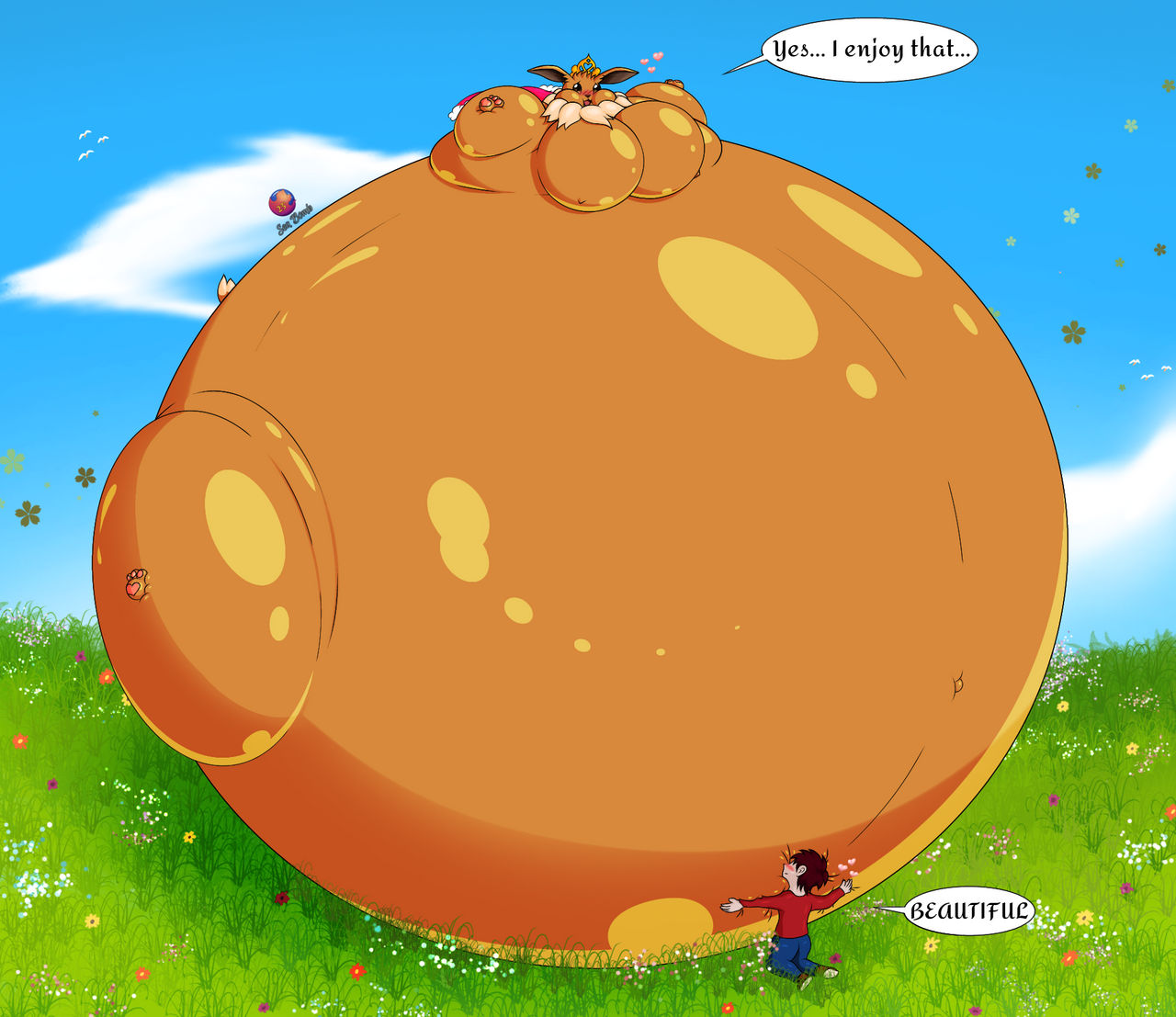 Eevee Inflation Queen Eevee, The cuddly Queen (commission) by SeaTheDragonBomb on ...