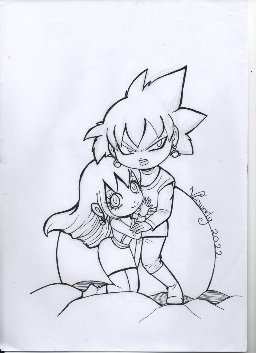 chiyuki and goku black LineArt by vlower on DeviantArt chiyuki and goku black LineArt by vlower on DeviantArt