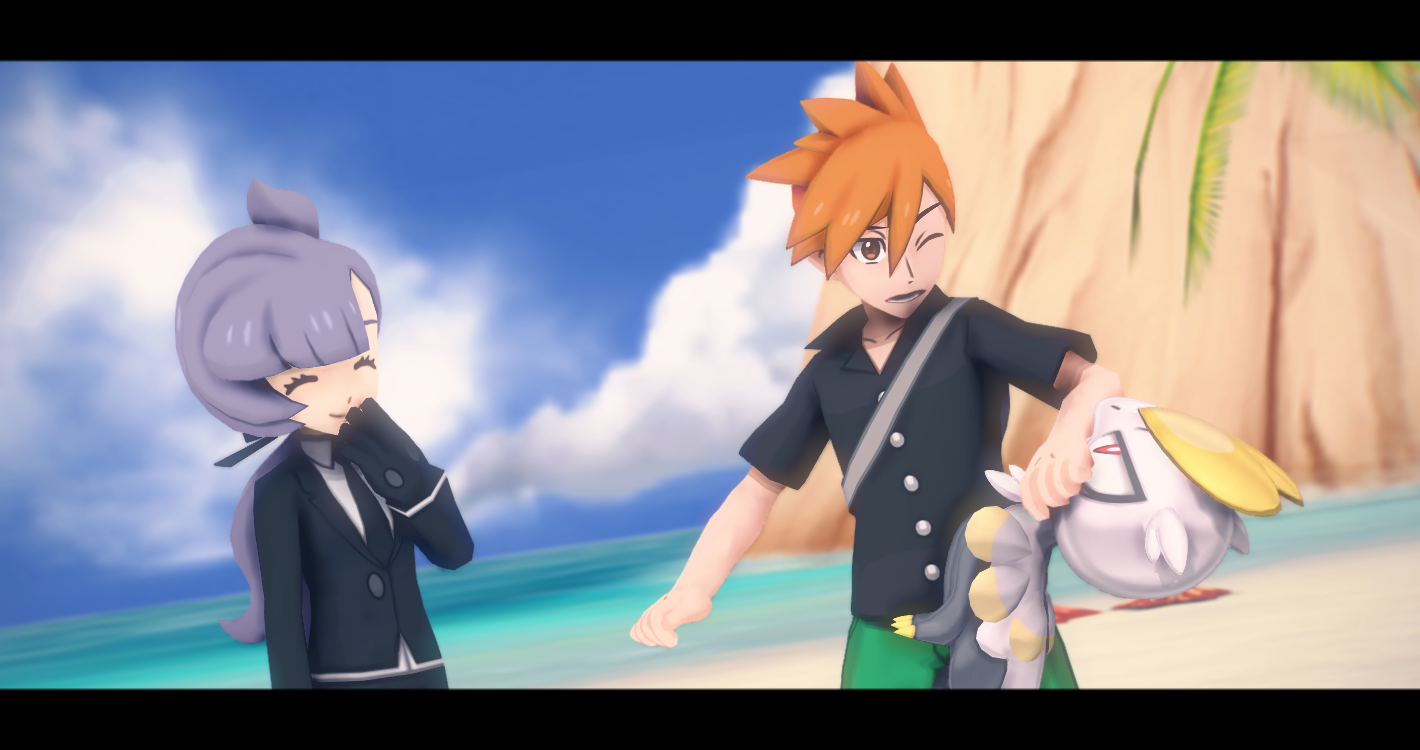 |MMD|Pokemon|Anabel x Blue| ''H-Hey! That hurts!''