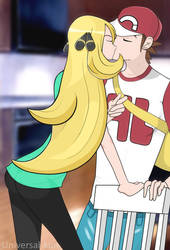 |SAI|PkMN|ChampionHeartShipping| A Kiss for Luck by UniversalKun