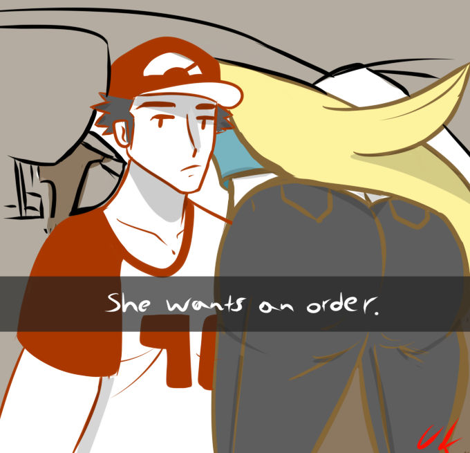 PKMN Cynthia Wanted An Order... by UniversalKun on DeviantArt