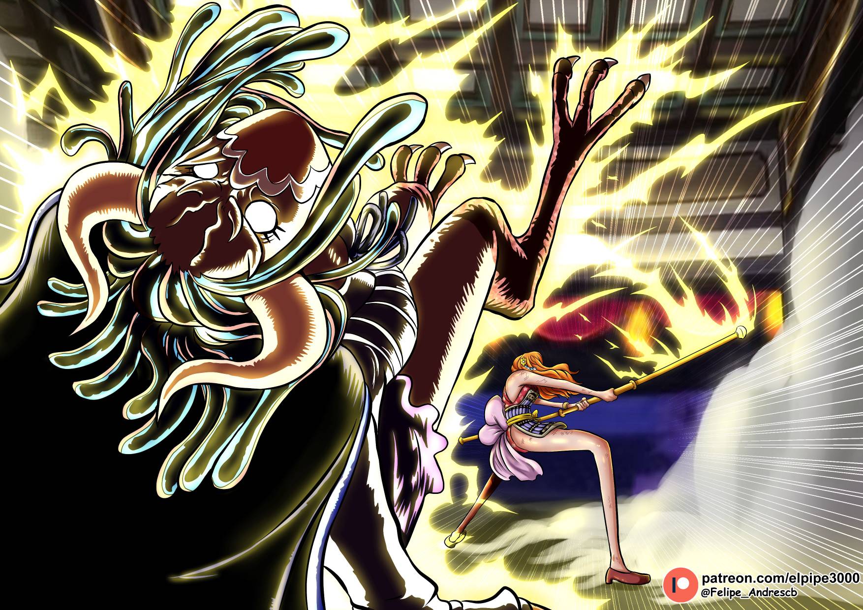 Nami VS Ulti - One Piece ep 1008 by Berg-anime on DeviantArt