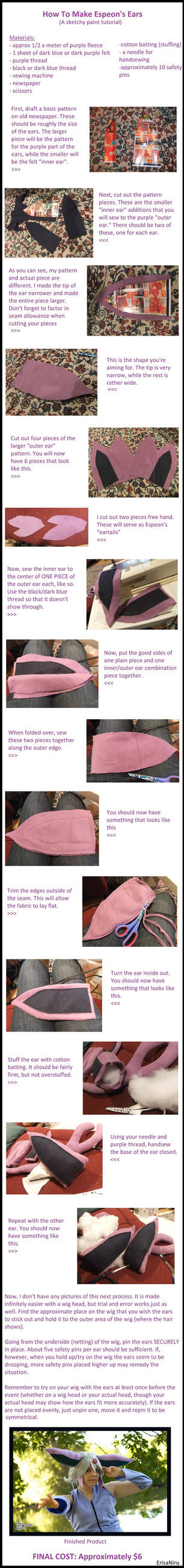 Espeon Ear Tutorial by chameleoncosplayteam