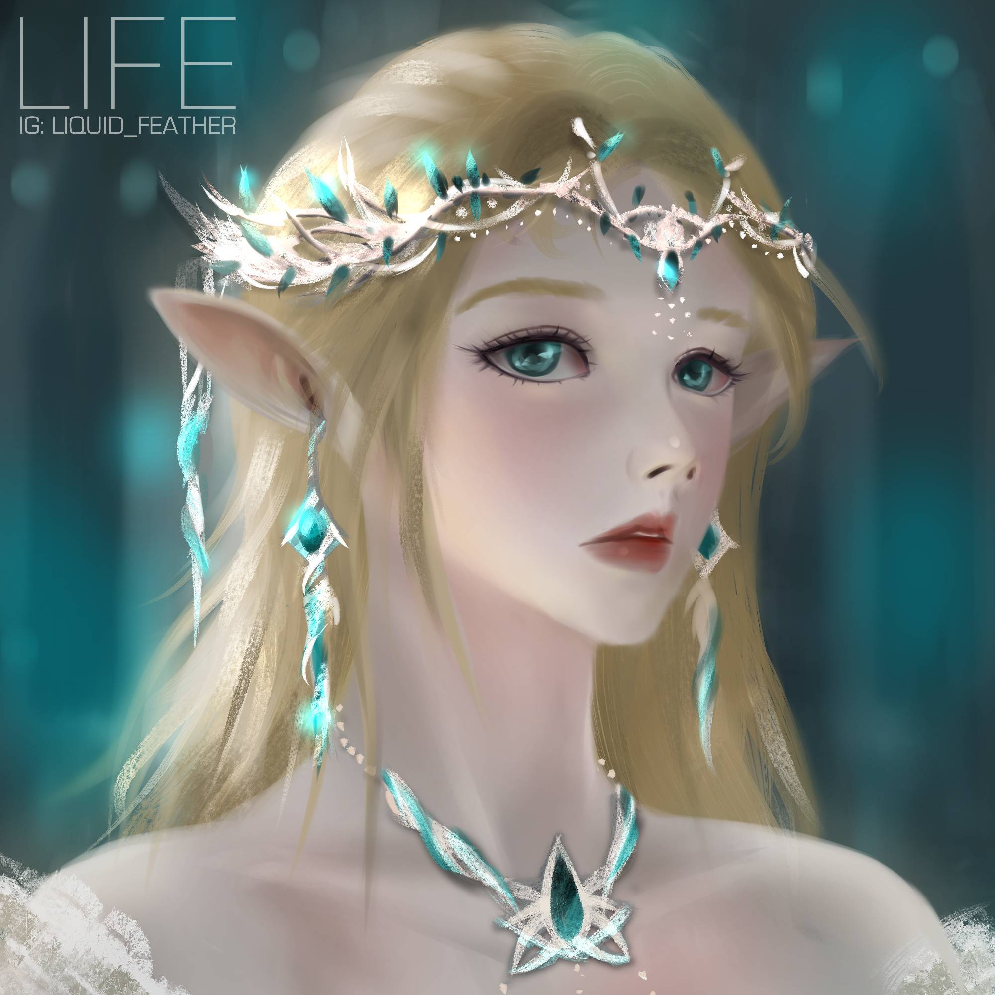 Elven portrait 3 by liquidfeather2 on DeviantArt