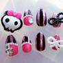 CUTE STRIPE BOW PINK 3D NAILS