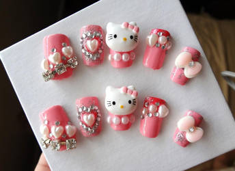 Bling Hello Kitty Nail Set