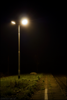 Night lantern on train station