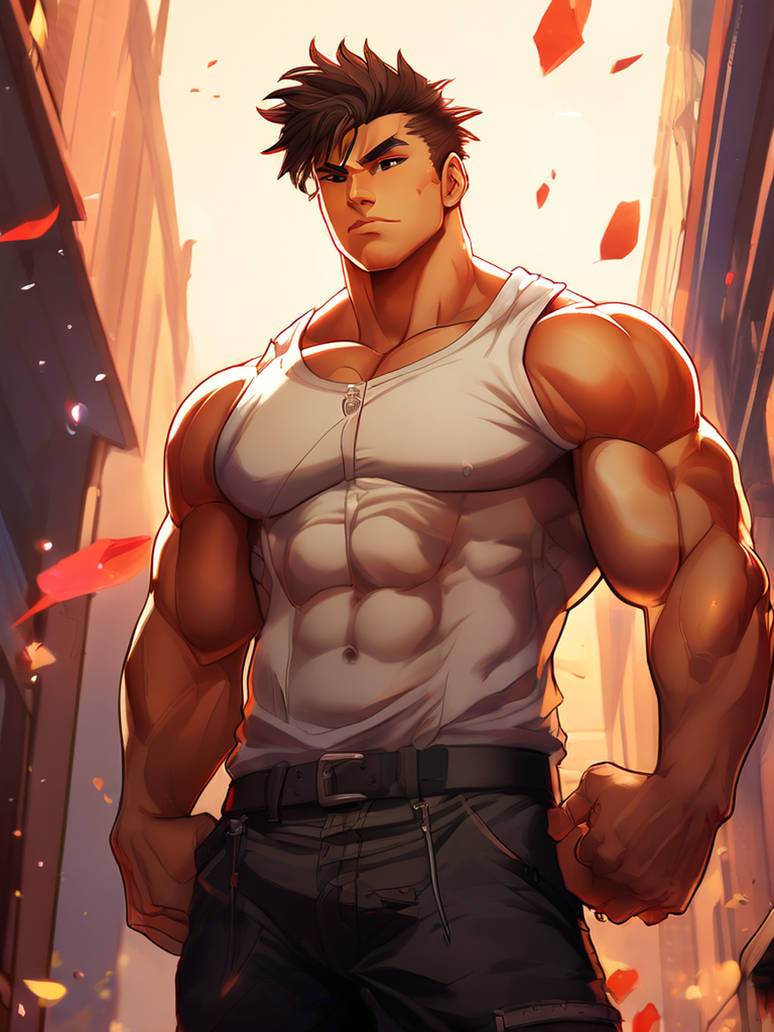 Buff Man Anim Anime-muscle-boyyouthful-facebig-beautiful-muscles by EthanHarrisWalker ...
