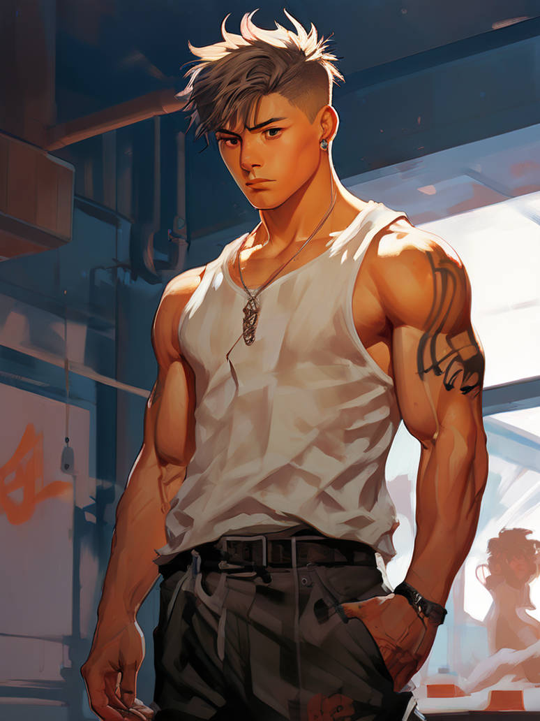 Alpha-male-anime-teenager-muscles-well-defined-and by EthanHarrisWalker ...