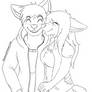 A furry Couple - (Remastered - Line-art)