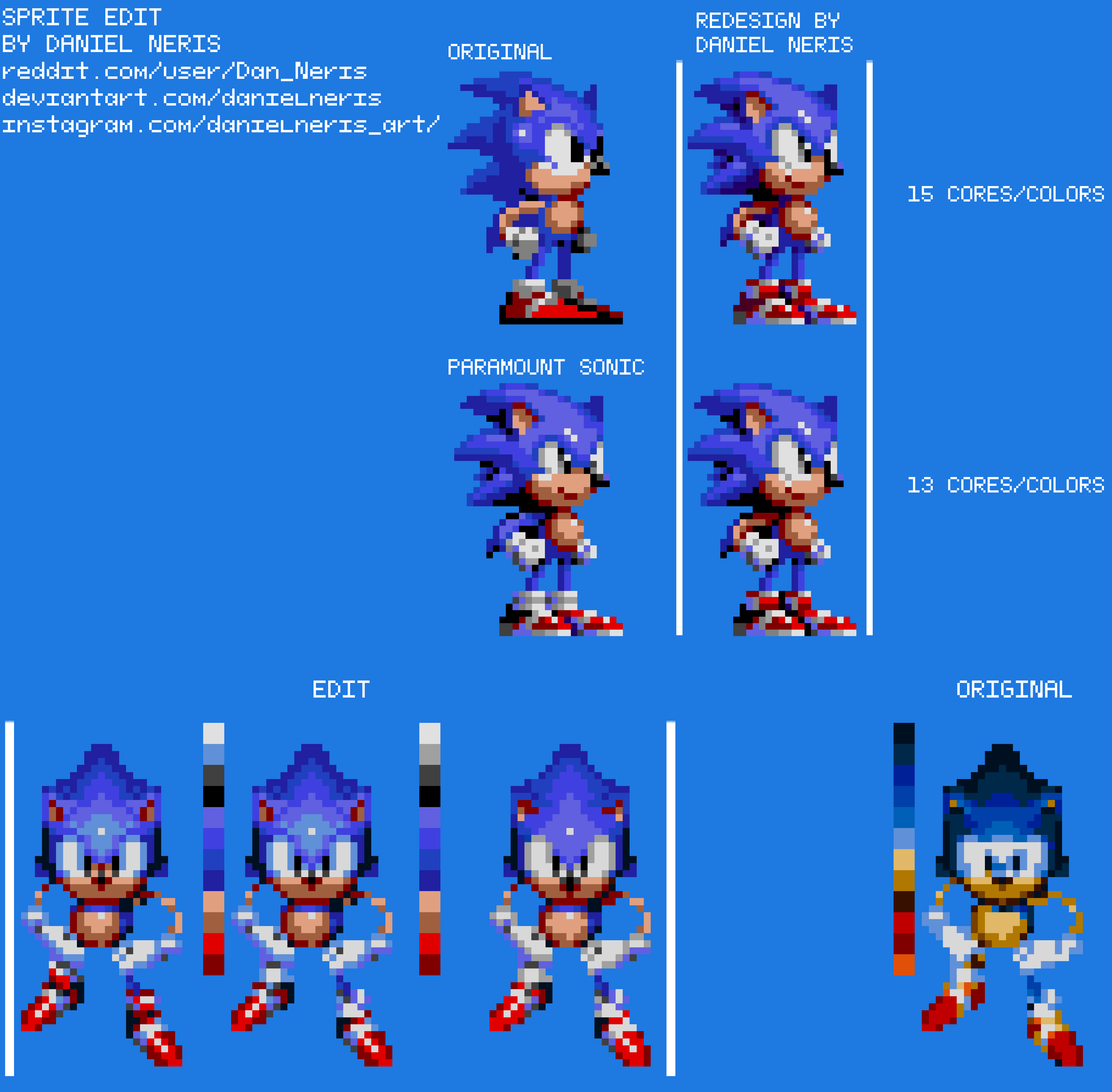 Sonic 2 sprite edit + Sonic 3D on Sonic 2 pallete by DanielNeris on  DeviantArt