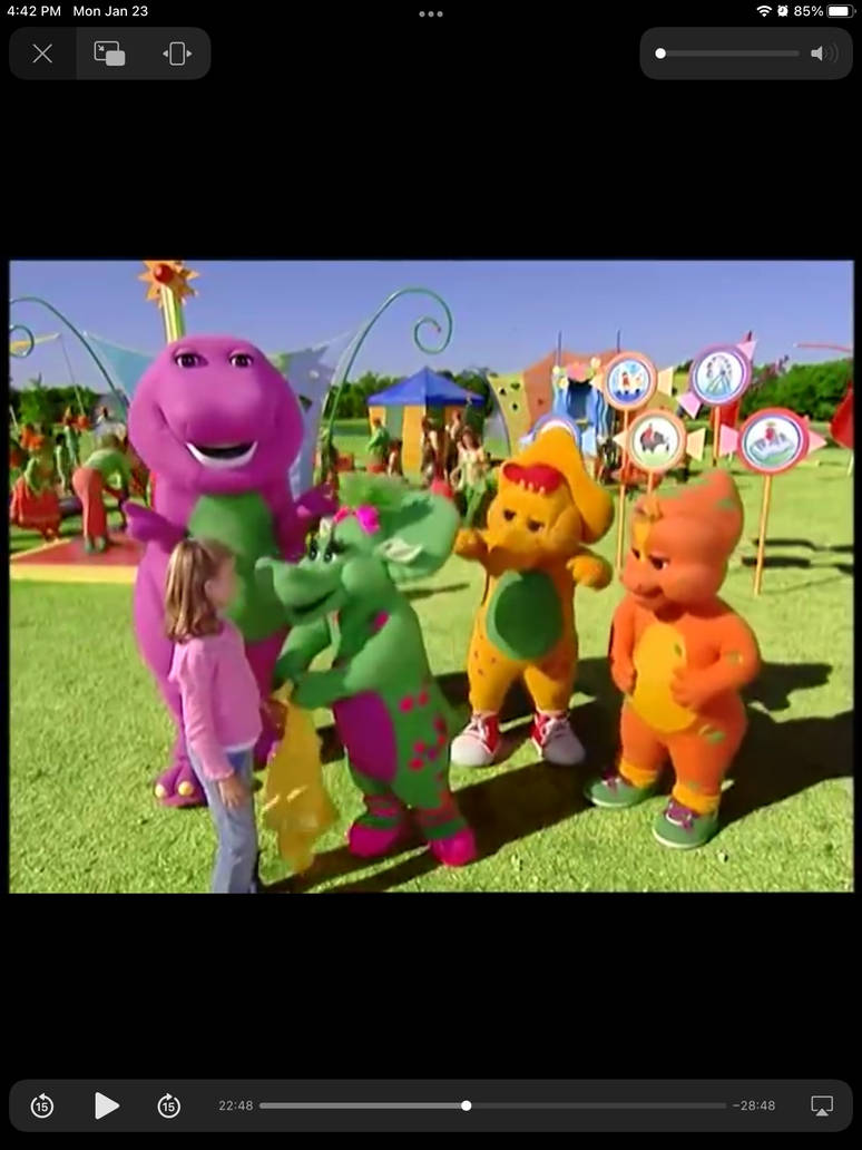 Melanie, Barney, Baby Bop, BJ, and Riff. by JessieSchutter on DeviantArt