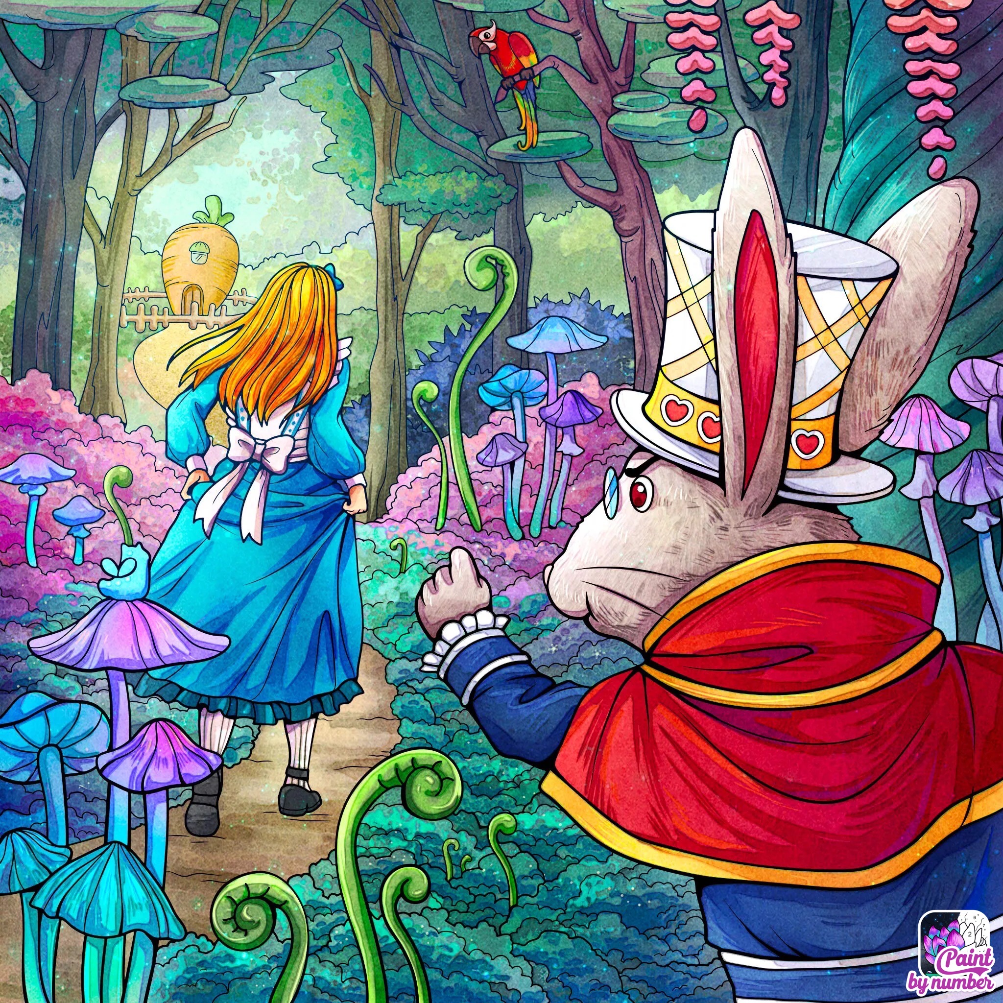 Alice in Wonderland - Cartoons Paint By Numbers - Painting By Numbers