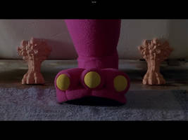 Feet belongs to Barney 