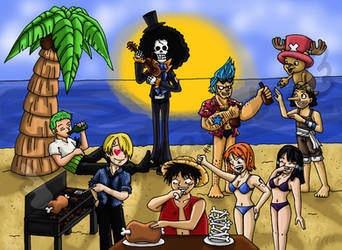 One Piece Beach Party by louisalulu