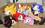 Sonic the Hedgehog Character Cushions by louisalulu