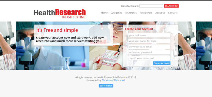 Health Research Website Design