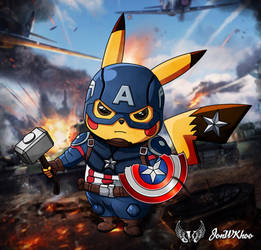 Captain Pikachu (Captain America) by JonWKhoo