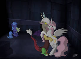 Discord and Celestia accidental kiss [remade]