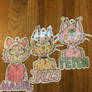 Glitter Badges Of Pepon, Mabel And Jazzy