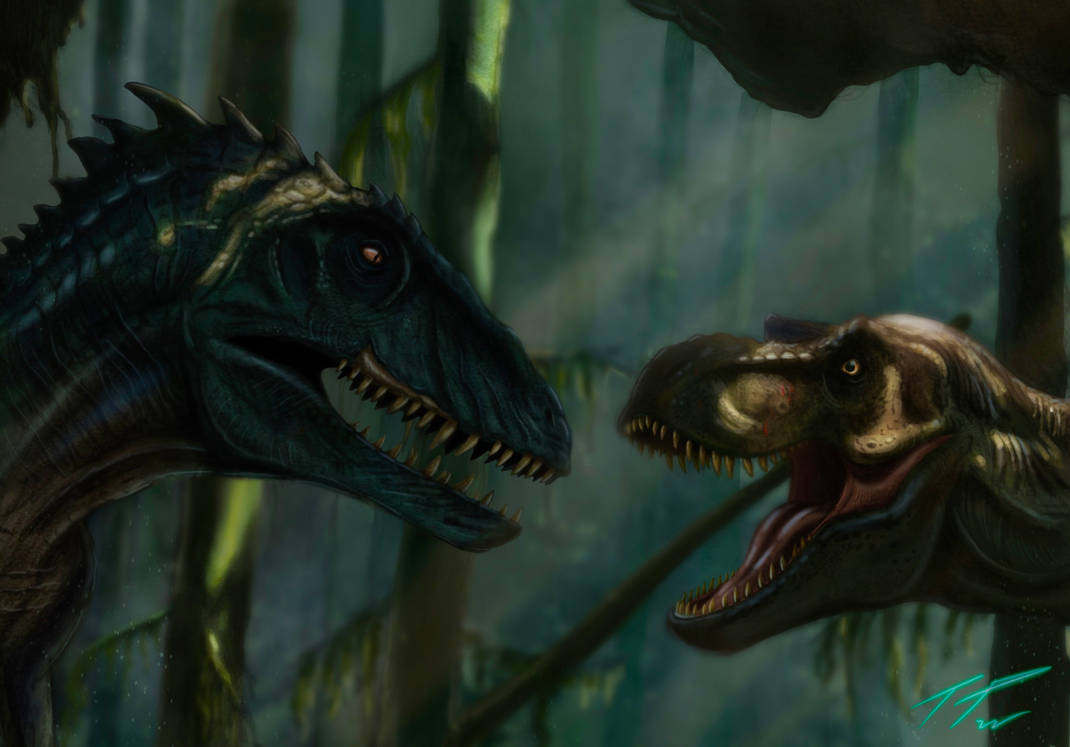 Desenhando Giga vs T-rex (Jurassic World Domínio) 