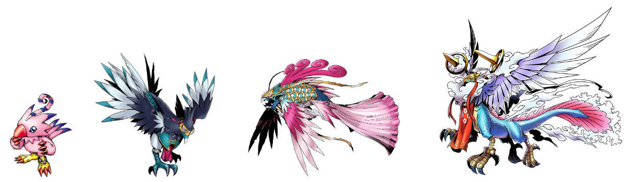 Biyomon evolution line (Xiangpengmon) by DigimonTheory on DeviantArt