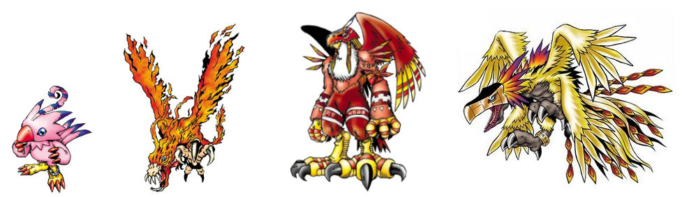 Biyomon evolution line (Phoenixmon) by DigimonTheory on DeviantArt