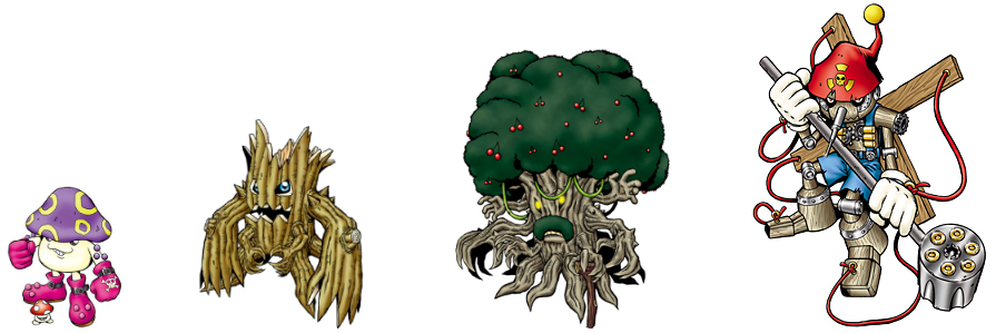 Puppetmon Tree Mushroomon evolution line (Puppetmon) by DigimonTheory on DeviantArt