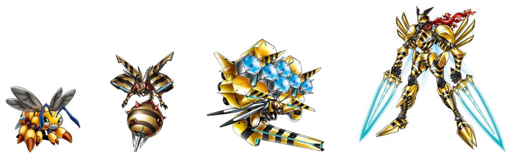 Queenbeemon Line Tigervespamon RhinoKabuterimon & AncientBeatmon Previews For Digimon