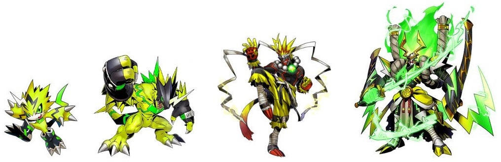 Pulsemon evolution line (Kazuchimon) by DigimonTheory on DeviantArt