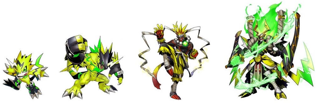 Pulsemon evolution line (Kazuchimon) by DigimonTheory on DeviantArt