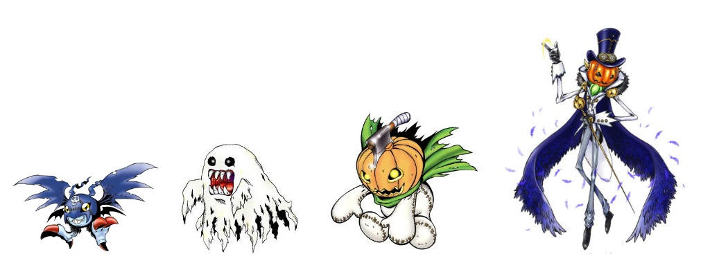Demidevimon evolution line (Noblepumpkinmon) by DigimonTheory on DeviantArt