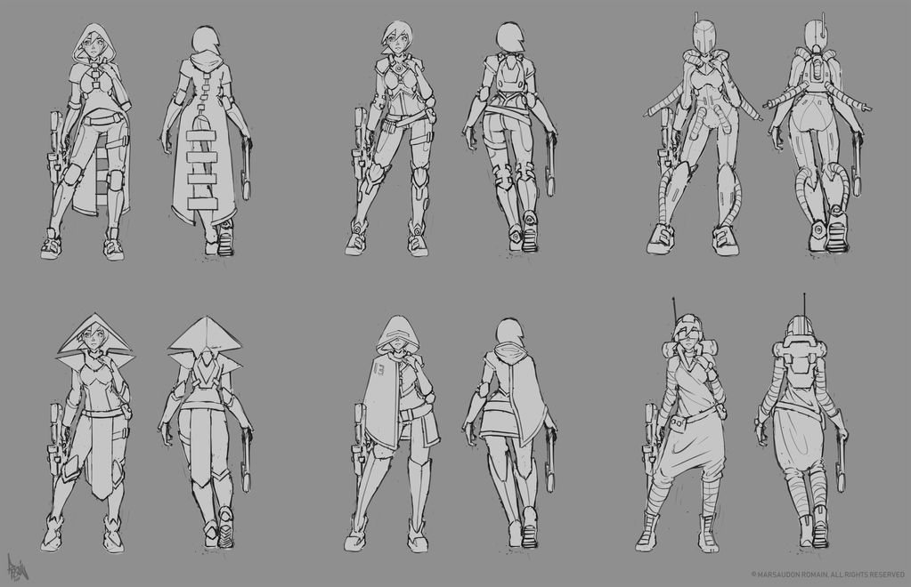Bounty hunter | Outfit concept iterations by Roqin on DeviantArt